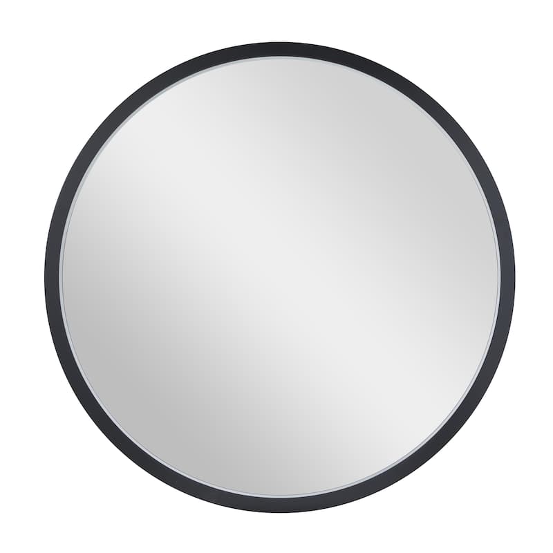 Wooden Wall Mirror with Thin Frame - Black, White, Gold - Roche River Decor - Black