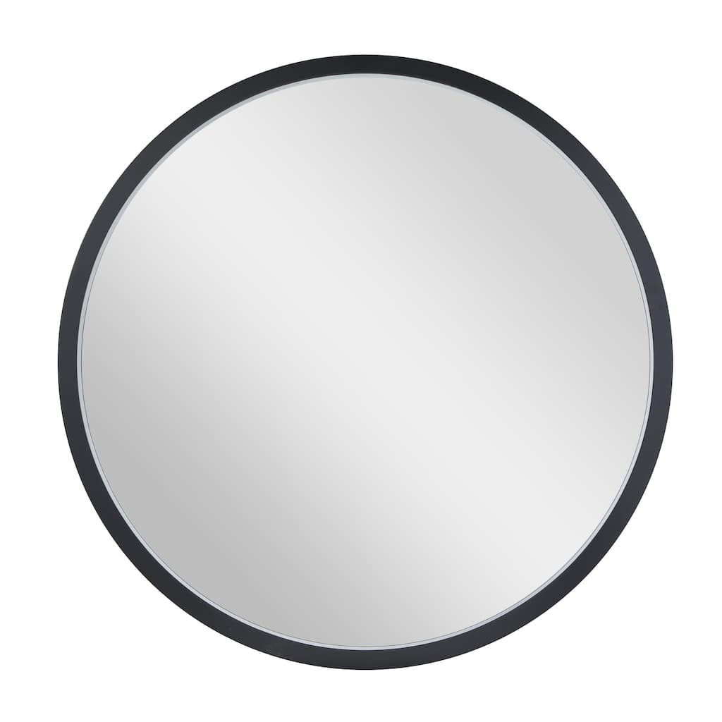 Wooden Wall Mirror with Thin Frame - Black, White, Gold - Roche River Decor