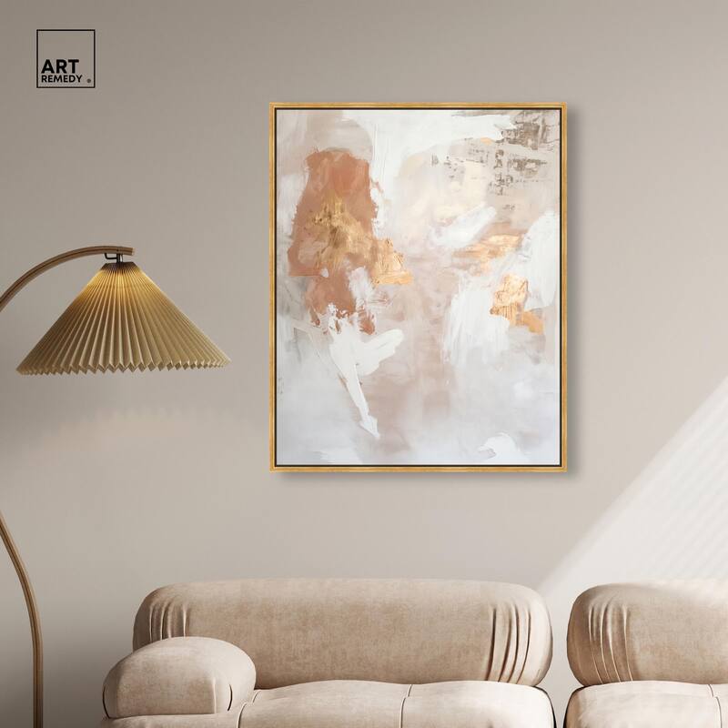 Gold-Trimmed Rose Quartz II Canvas by Art Remedy