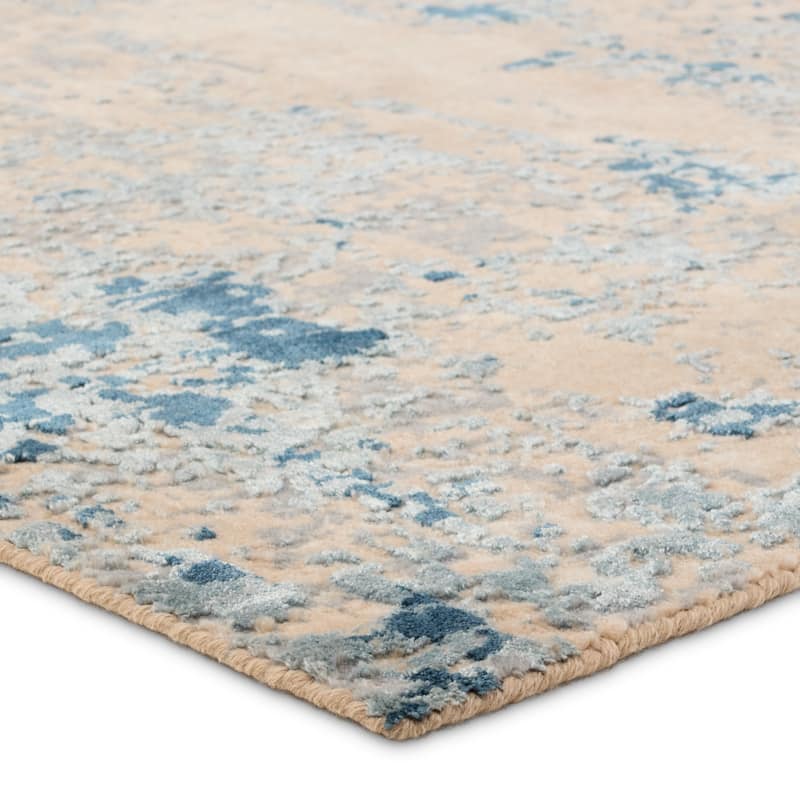 Cagen Abstract Blue/Tan Area Rug