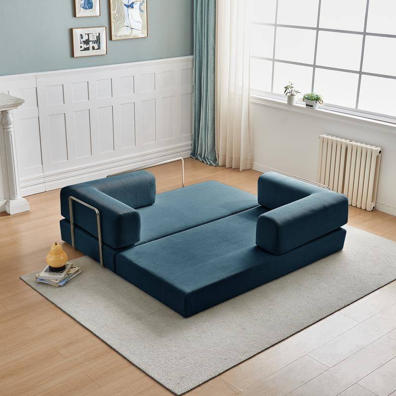 3-Seater Corduroy Sofa Bed, Multi-Functional Compact, Easy Assembly