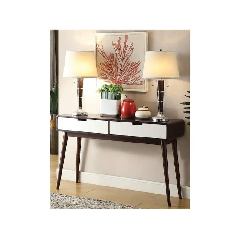 47" Rectangular Wood Console Table with Storage Modern Walnut Hall Table with Two Drawers - 47"L x 15.75"W x 30"H