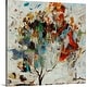 preview thumbnail 21 of 47, GreatBIGCanvas Colorful Figurative Modern Unframed Canvas Wall Art 16" x 16" - Bird Nest Tree