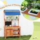 preview thumbnail 5 of 6, Wooden Pretend Play Kitchen with Accessories and Adjustable Height - 30" x 20.5" x 53"
