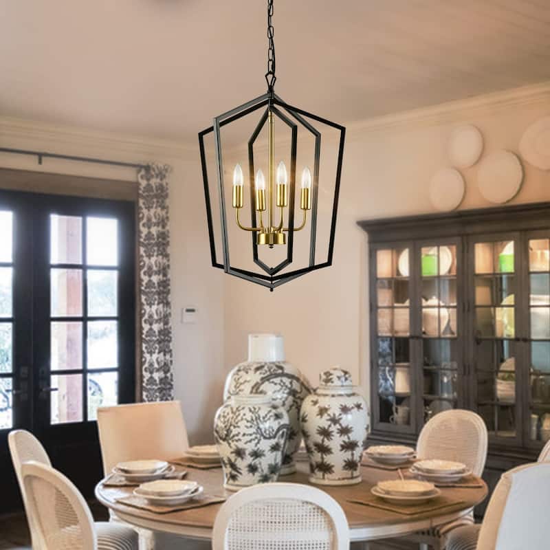 4-Lights Lantern Metal Chandeliers