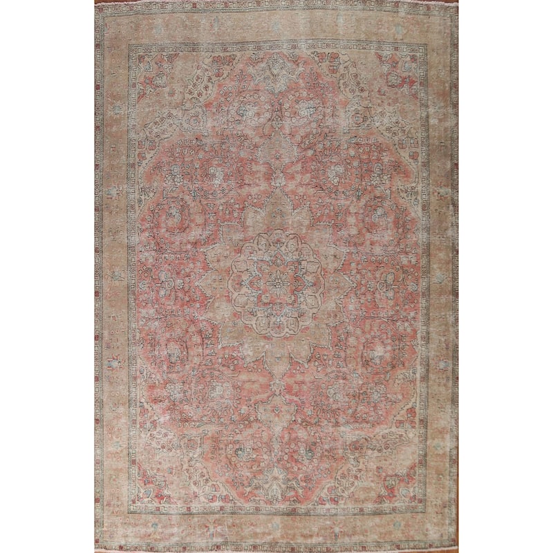 Hand-made Distressed Tabriz Persian Rug Wool - 9'11" x 13'4"