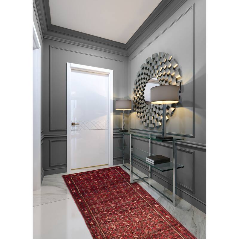 ECARPETGALLERY Hand-knotted Andelz Red Wool Rug - 4'8 x 13'6