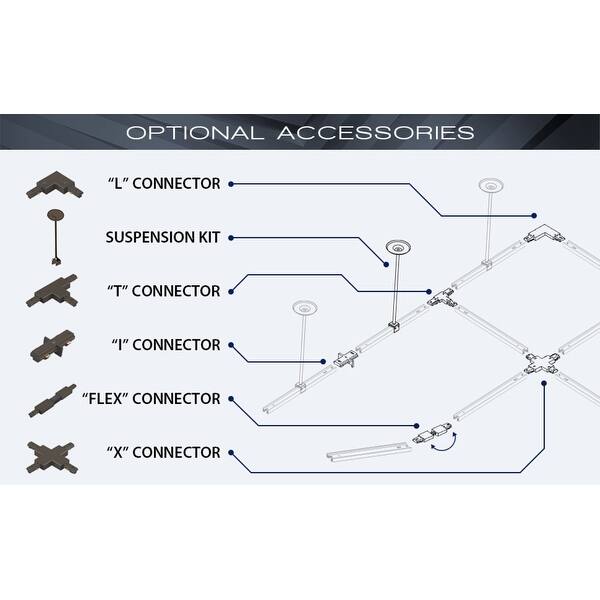 WAC Lighting Low voltage Quick Connect Adapter for H Track Systems