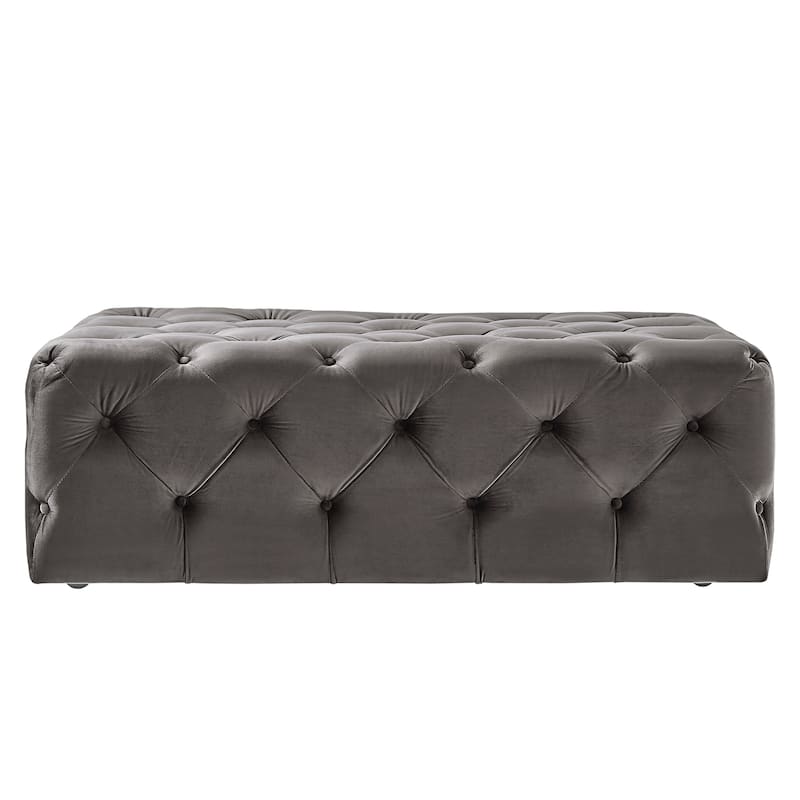 Knightsbridge Rectangular Tufted Ottoman with Casters by iNSPIRE Q Artisan