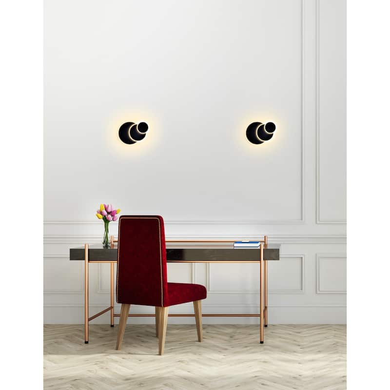 Private I Integrated LED Round Matte Black Wall Sconce - Matte Black