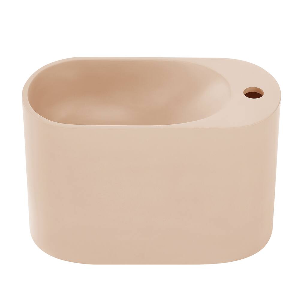 Arezzo 17.5" Right Side Faucet Wall-Mount Bathroom Sink In Pastel Peach - 17.8" x 8.65" 11.65"