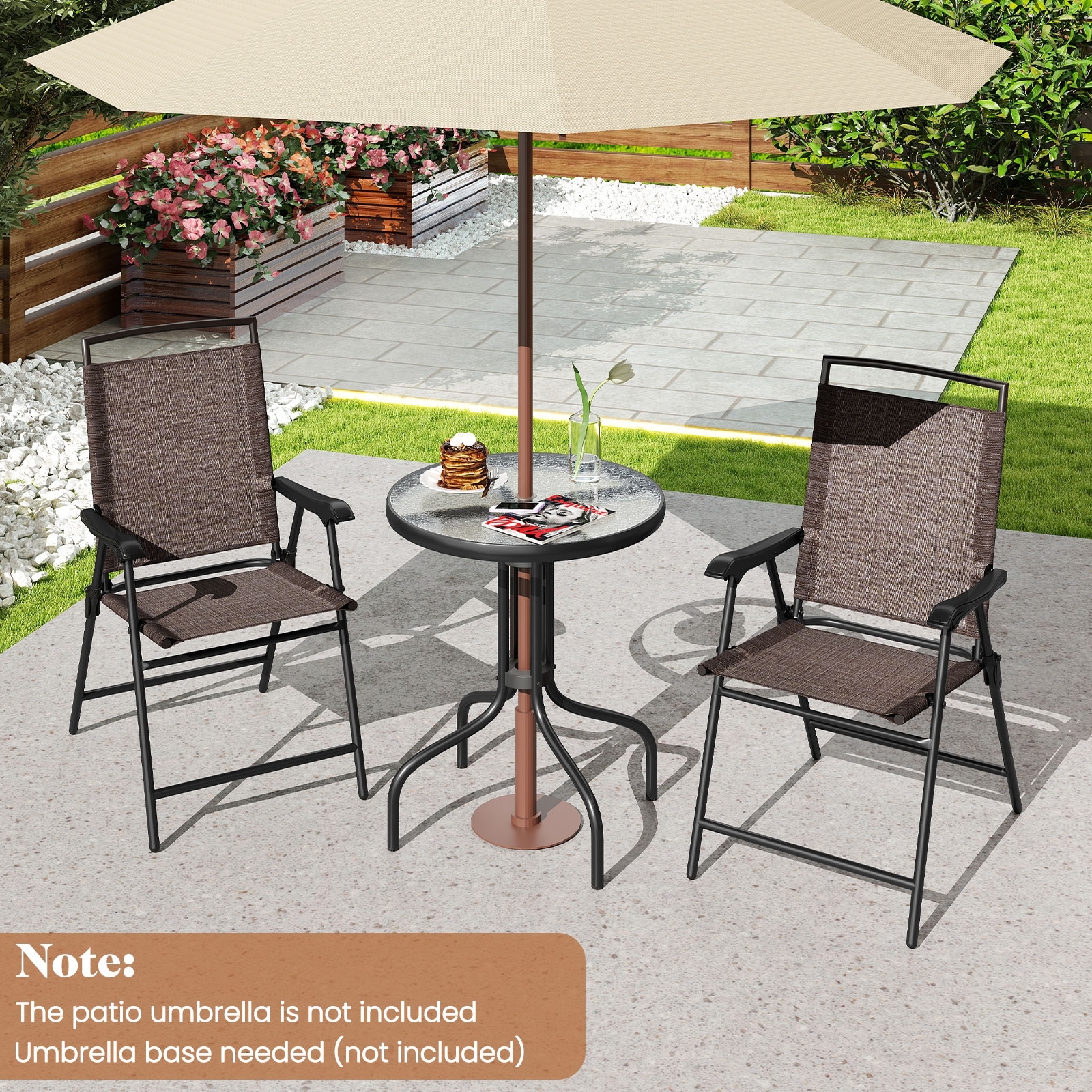Small Space Compact Patio Set Apartment Patio Essentials 3-Piece