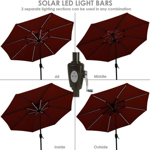 Shop Black Friday Deals On Sunnydaze 9 Fade Resistant Patio Umbrella Solar Led Lights Burnt Orange 9 Ft Overstock 28728035