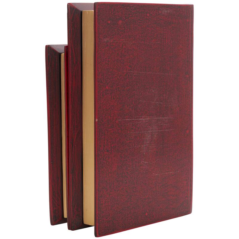Blue, Green, Brown or Red Wooden Storage Faux Book Box (Set of 2)
