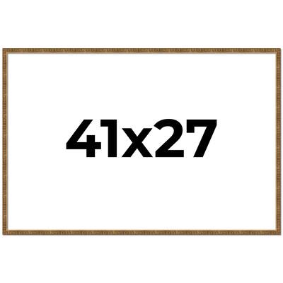 41x27 Frame Black Real Wood Picture Frame Kingsley Gold Distressed Photo Frame with UV Acrylic Foam Board Backing &
