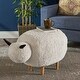preview thumbnail 9 of 16, Pearcy Faux Fur Sheep Ottoman by Christopher Knight Home - 26.75" L x 17.50" W x 18.00" H White