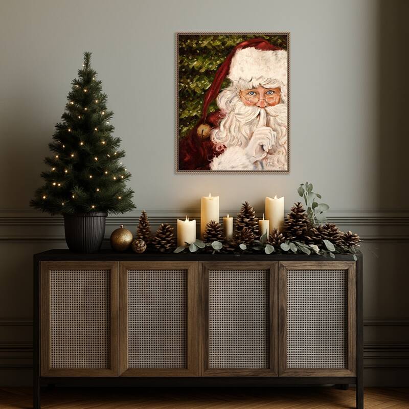 Secret Santa by Patricia Pinto Framed Canvas Wall Art Print