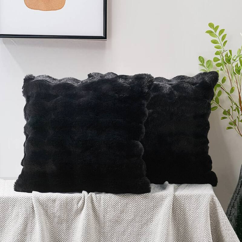 Bubble Textured FauxFur Pillow Shell Comfortable Fluffy Pillow Cover