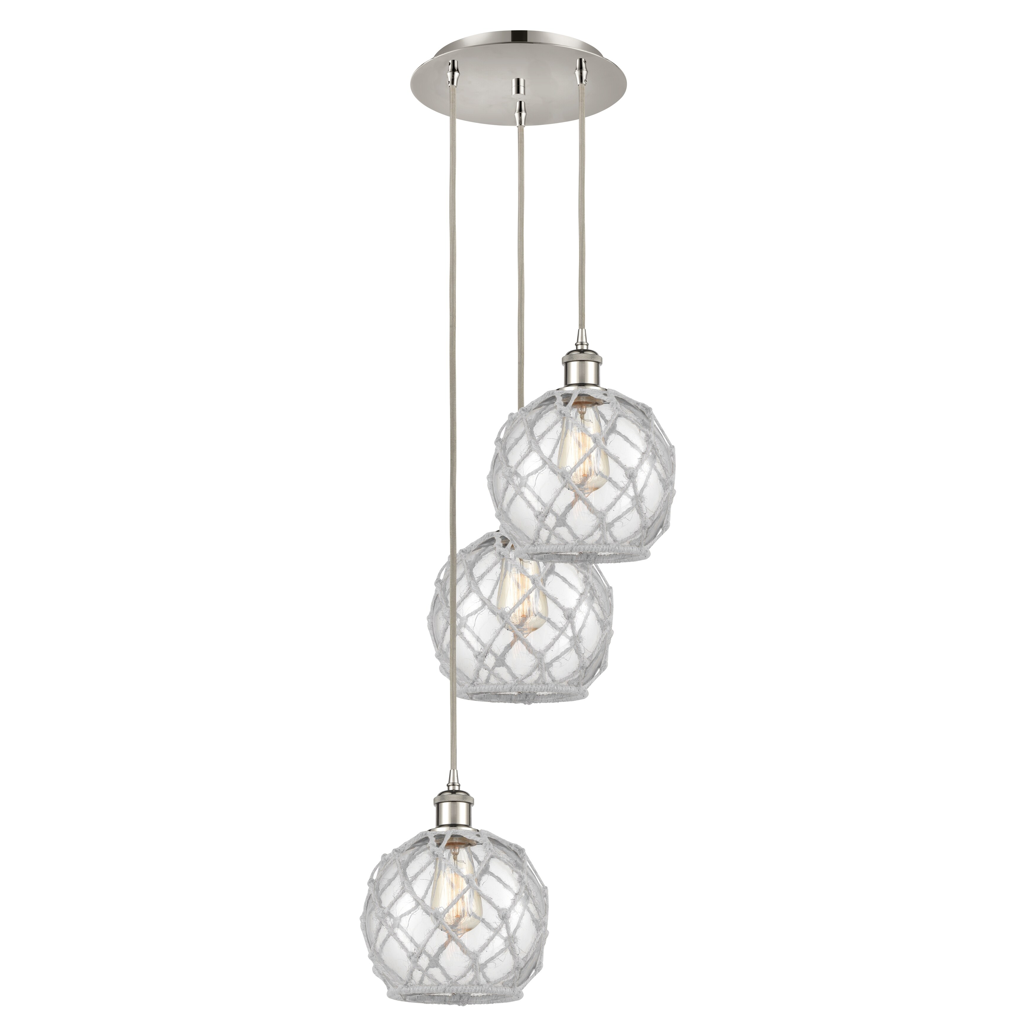 Innovations Lighting Endless Possibilities Ballston - Farmhouse Rope - 3 Light 15" Cord Hung Multi Pendant