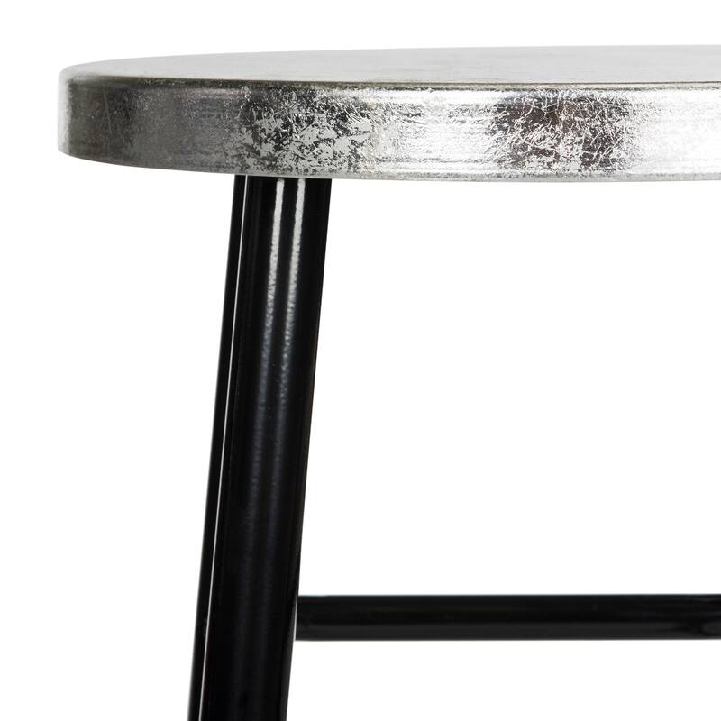 SAFAVIEH Lynne 30 Inch Silver Dipped Black / Silver Bar Stool - 13.5" x 13.5" x 30" - 14Wx14Dx30H