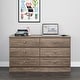 preview thumbnail 26 of 30, Prepac Astrid 6 Drawer Double Dresser for Bedroom, Wide Chest of Drawers, Bedroom Furniture,Traditional Furniture