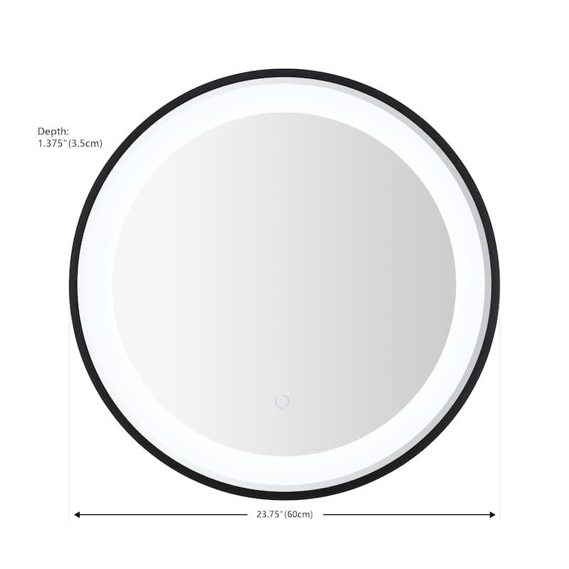 SAFAVIEH Home Blakewell 24" LED Vanity Mirror - Black / Silver