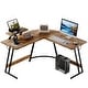 preview thumbnail 11 of 36, Homall L-Shaped Gaming Desk Computer Corner Desk Office Writing Desk Brown