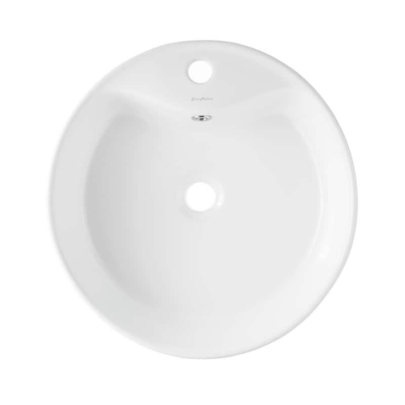 Trocadero Round Vessel Sink With Faucet Mount - 20.5" x 19" 8.3"
