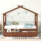 preview thumbnail 2 of 21, Twin Size Wooden House-Shaped Bed with Built-In Drawers for Creative and Organized Kids' Bedrooms