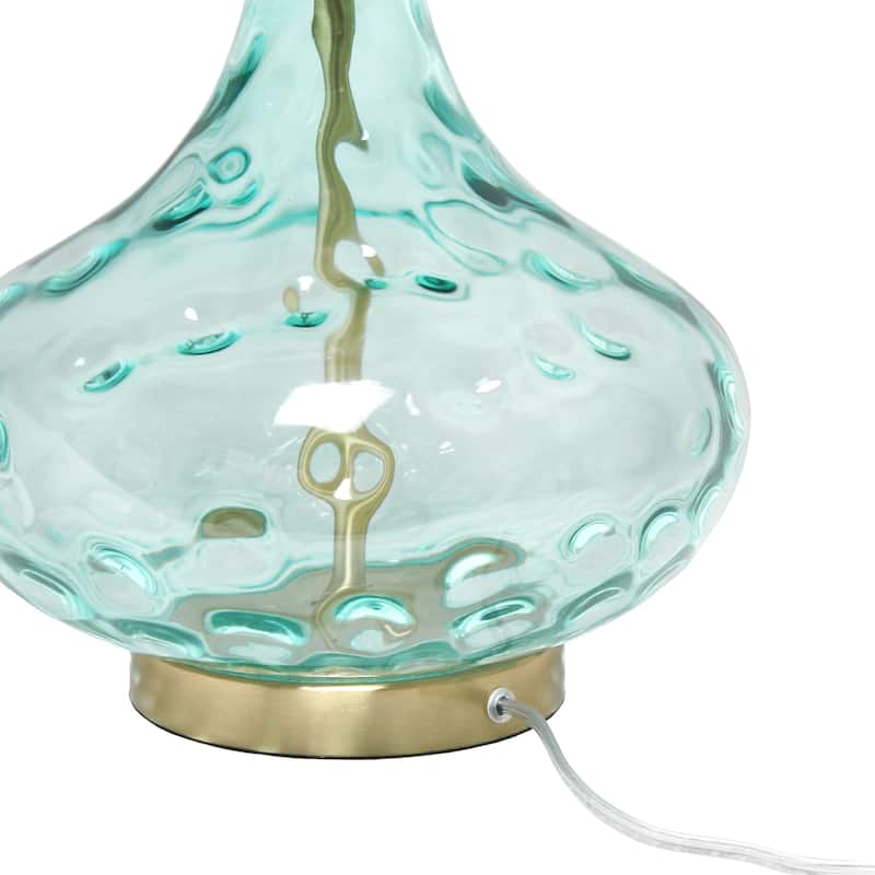 24" Modern Refined Bubbly Colored Glass Table Lamp