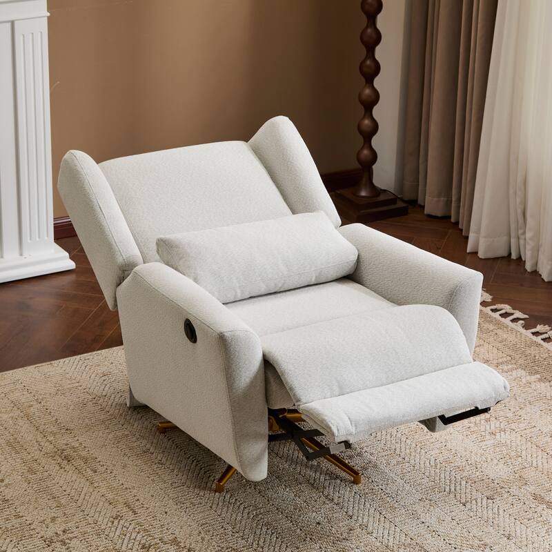Christopher Knight Home - Starling Power Swivel Recliner With Gold Metal Base