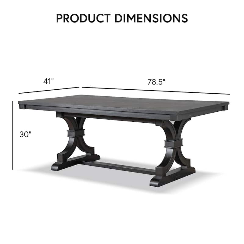 Furniture of America Kieran Farmhouse 5-Piece Black Wooden Dining Set