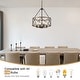 preview thumbnail 9 of 34, 4-Light Circle Hanging Candlestick Linear Foyer Chandelier Lighting Fixture for Dining Room Kitchen Island