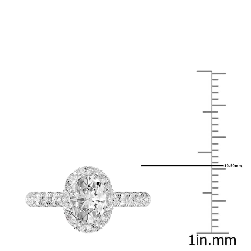 AEON Nova Dazzle Oval 1.50ct Lab Grown Diamond Halo Ring