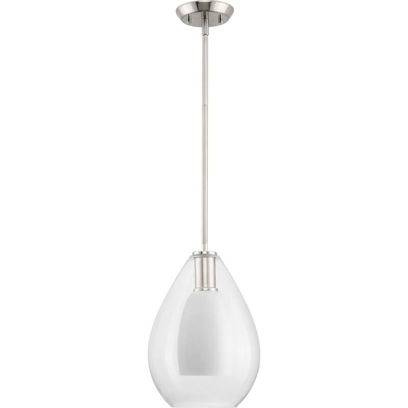 Carillon Collection One-Light Brushed Nickel Contemporary Pendant - 9.87 in x 9.87 in x 14.25 in
