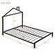 preview thumbnail 6 of 7, Black Full Size Metal Platform Bed with House-Shaped Headboard Design for Kids, Boys and Girls