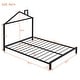 preview thumbnail 6 of 7, Black Full Size Metal Platform Bed with House-Shaped Headboard