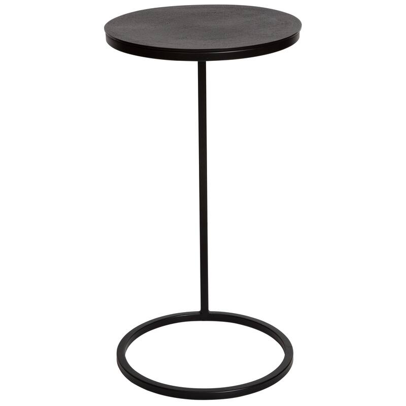 24" Black Modern Style Solid Round Accent Table
