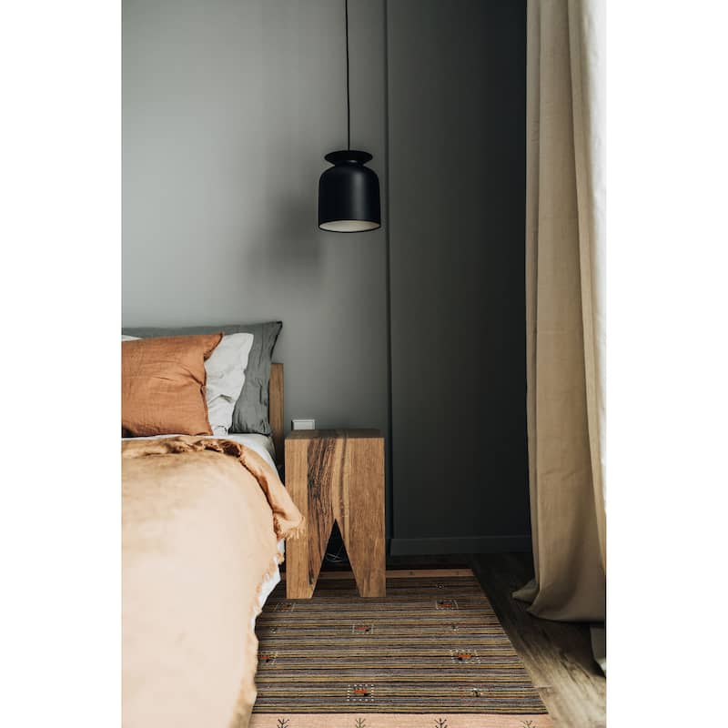 ECARPETGALLERY Hand Loomed Kashkuli Gabbeh Multi Color Wool Rug - 4'0 x 5'9