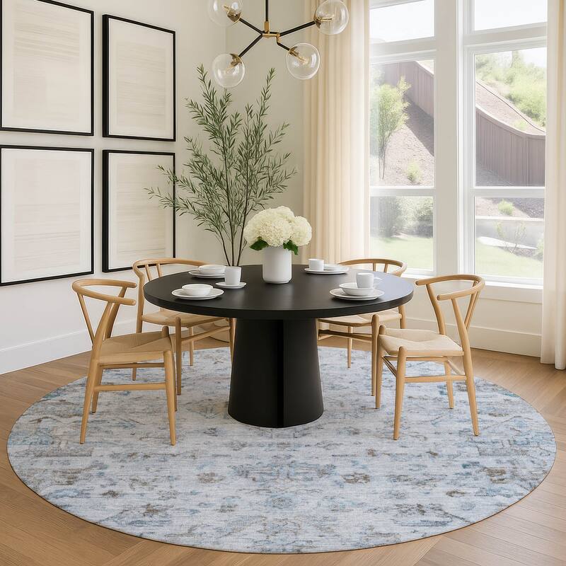 Machine Washable Indoor/ Outdoor Traditional Chelsea Chantille Rug