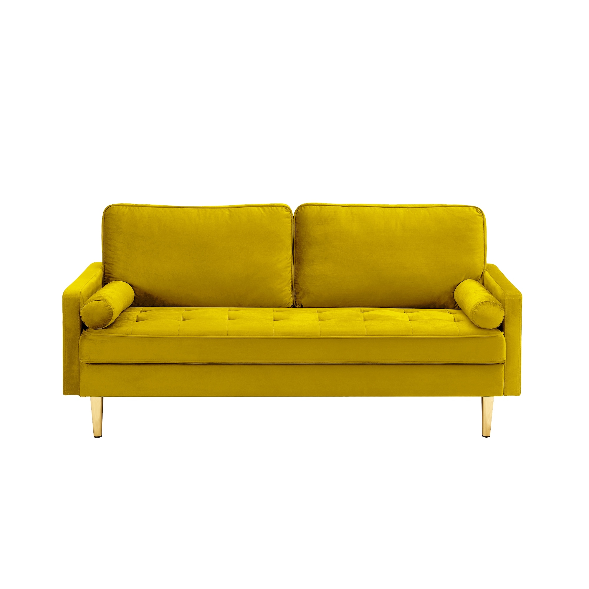 Rustic Loveseat Sofa Couch with Metal Legs, 2-Seater Settee Sofa Love Seat with Cushions for Living Room