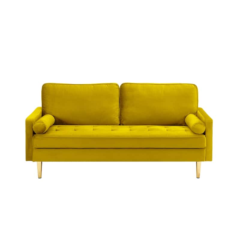 Velvet Sofa 65 inch - Yellow