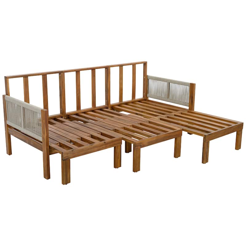 3-in-1 Outdoor Daybed & Patio Sofa with Pull-Out Sleeper by Leisure Zone