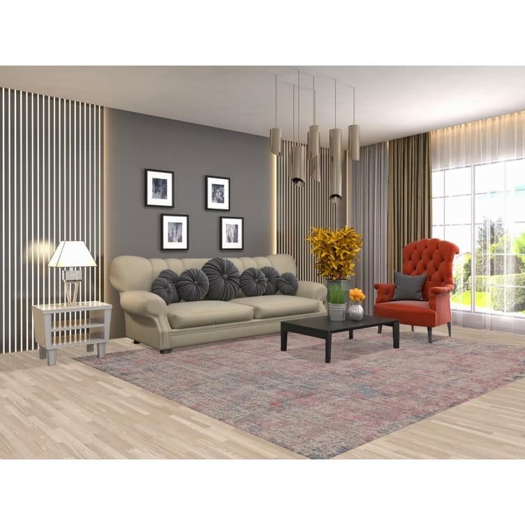 Abstract / Modern Area Rug Hand-Knotted Multi-Color Wool Carpet - 7'10"x 9'8"
