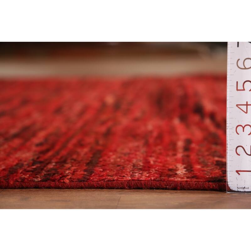 Red Moroccan Oriental Area Rug Handmade Bedroom Wool Carpet - 6'9" x 10'3"