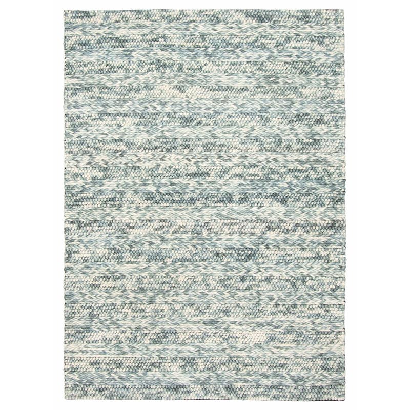 ECARPETGALLERY Braid weave Sienna Teal Wool Rug - 5'0 x 6'11 - Teal - 5'0 x 6'11