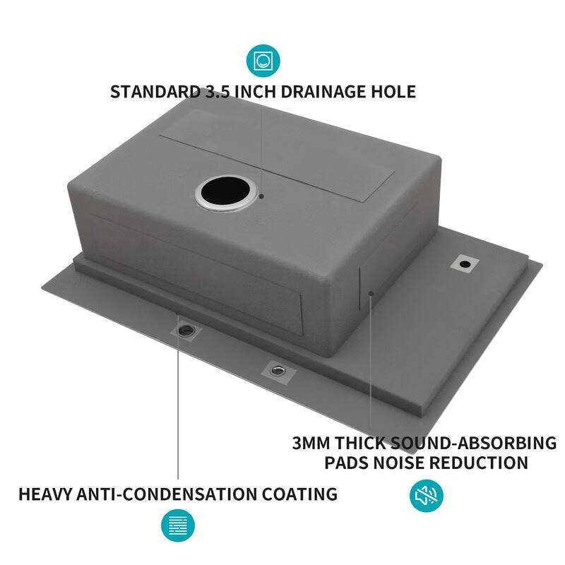 33 Inch Drop-in Single Bowl 16 Gauge Stainless Steel Kitchen Sink with Cup Washer in Brushed Nickel - 33'' x 22'' x 10''