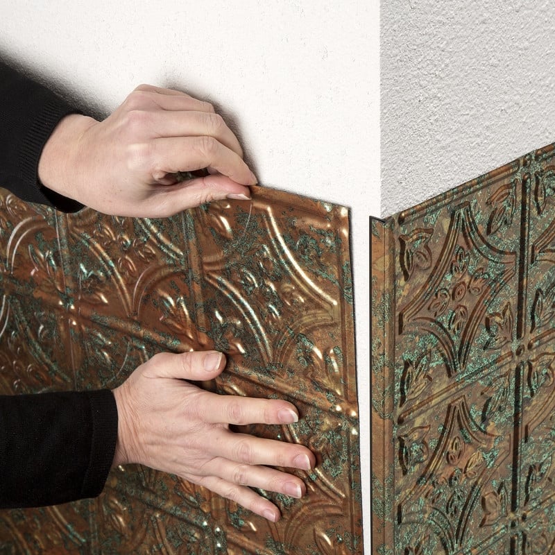 FASÄDE 47 in. Decorative Vinyl Outside Corner Trim Copper Fantasy (5 Pack) - 5 Pack