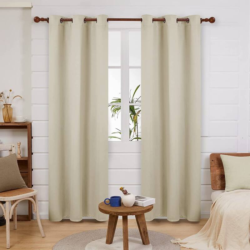 Deconovo Solid 42 Width Curtain Panel (1 Panel) - 42x84 Inch - Beige