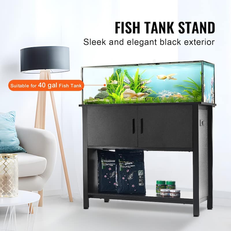 Aquarium Stand Reptile Tank Stand with Storage, Cabinet and Hardware Kit